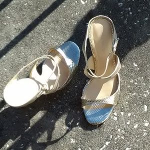 Ivanka Trump Gold sparkle high heel sandal used